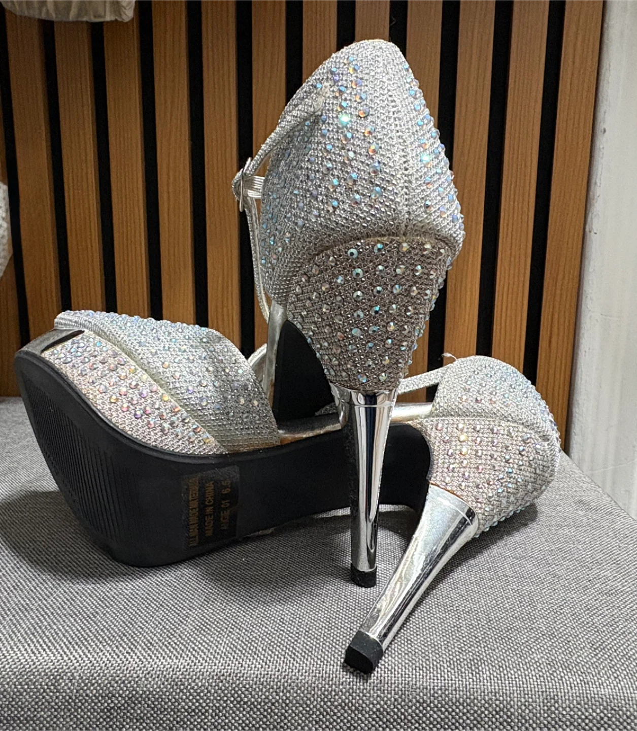 Silver Angie Platform Heels - Size 6 - photo 3