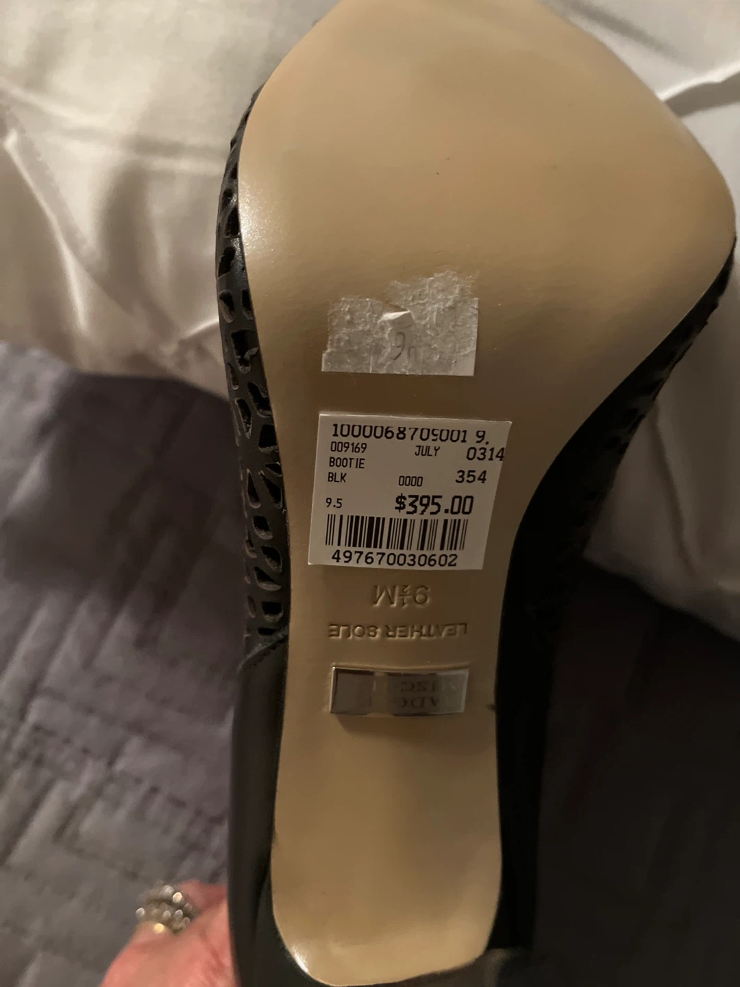 ADC Black Leather Open Toe Booties - Size 9.5 - photo 3