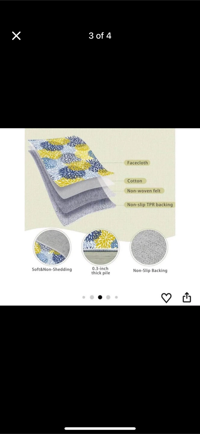 7ft Blue, Yellow & Navy Floral Rug - photo 3