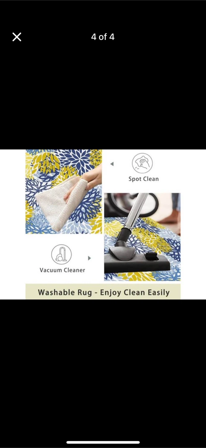 7ft Blue, Yellow & Navy Floral Rug - photo 4