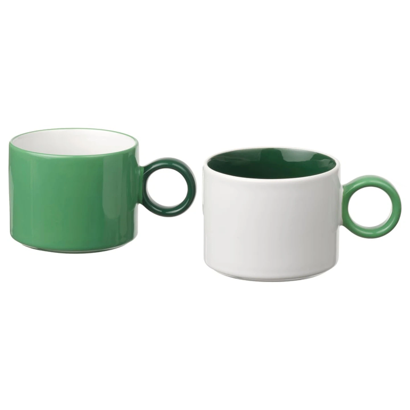 IKEA PIGGÅL Set of 2 Mugs 10 oz (White/Green) - photo 4