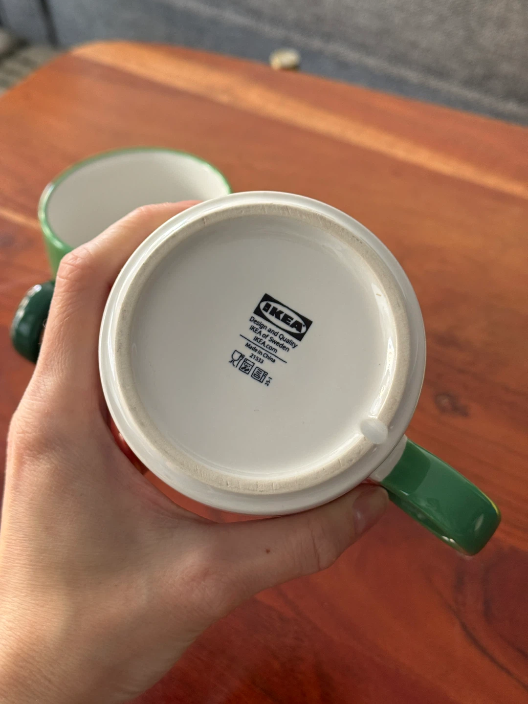 IKEA PIGGÅL Set of 2 Mugs 10 oz (White/Green) - photo 2