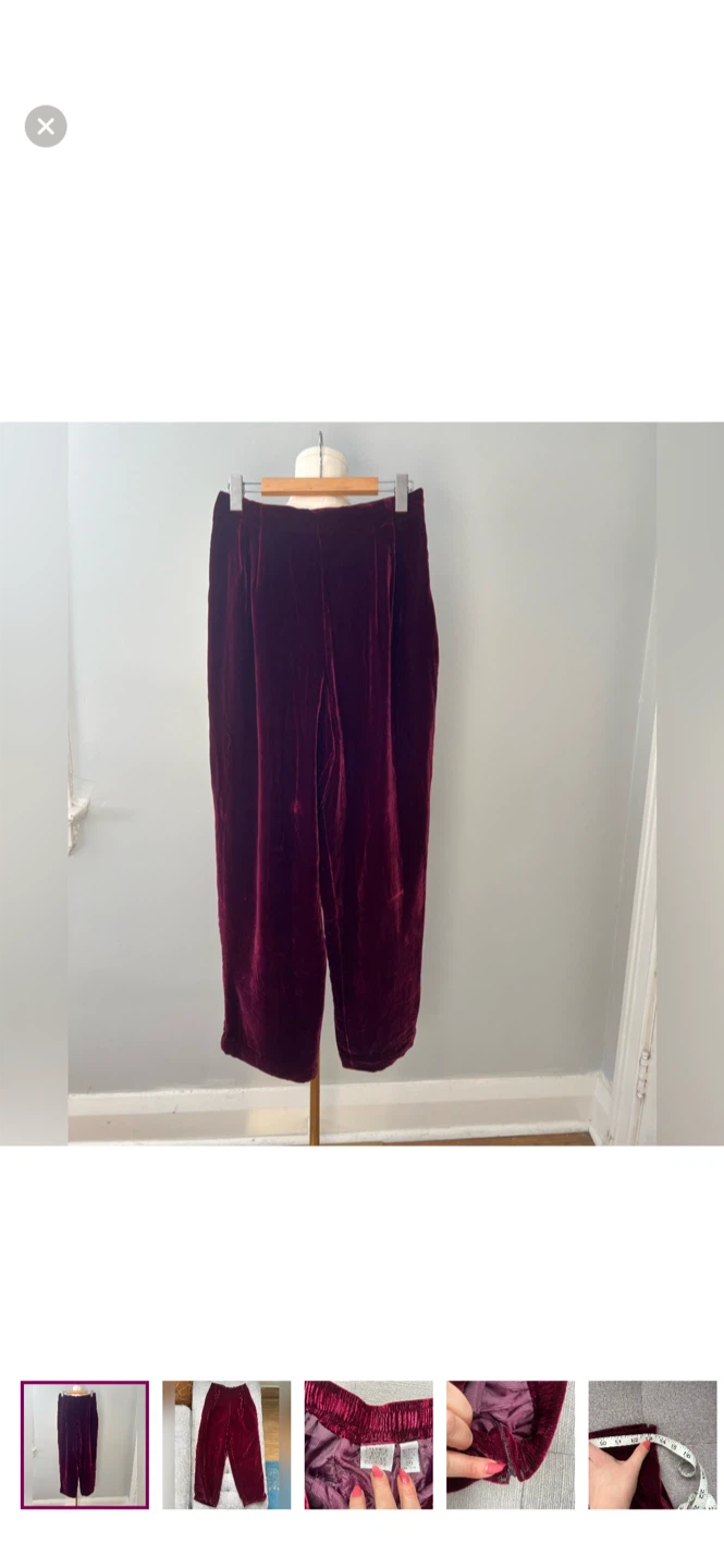 Valerie Stevens Velvet Pants - Size M
