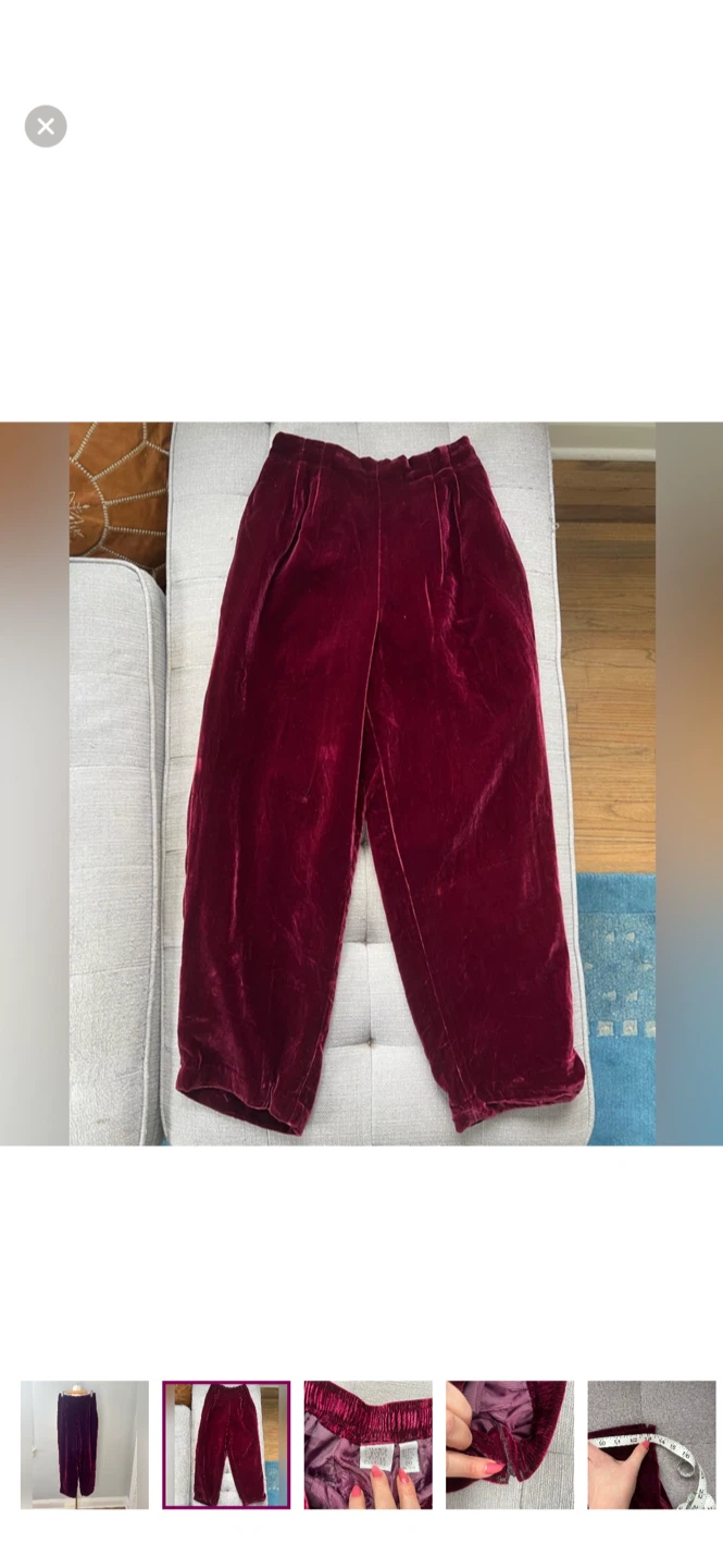 Valerie Stevens Velvet Pants - Size M - photo 2