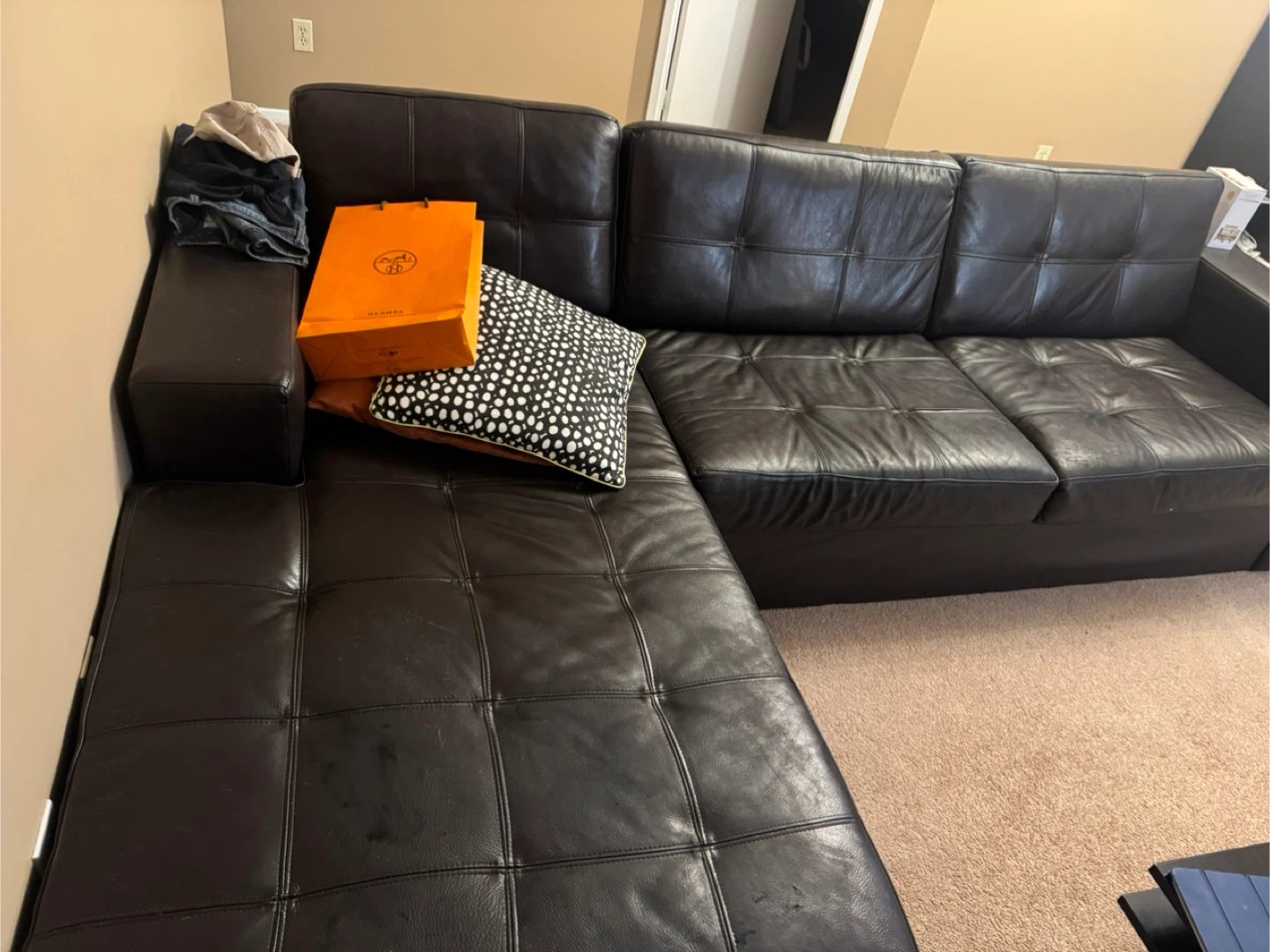 Genuine Leather Sectional Sofa