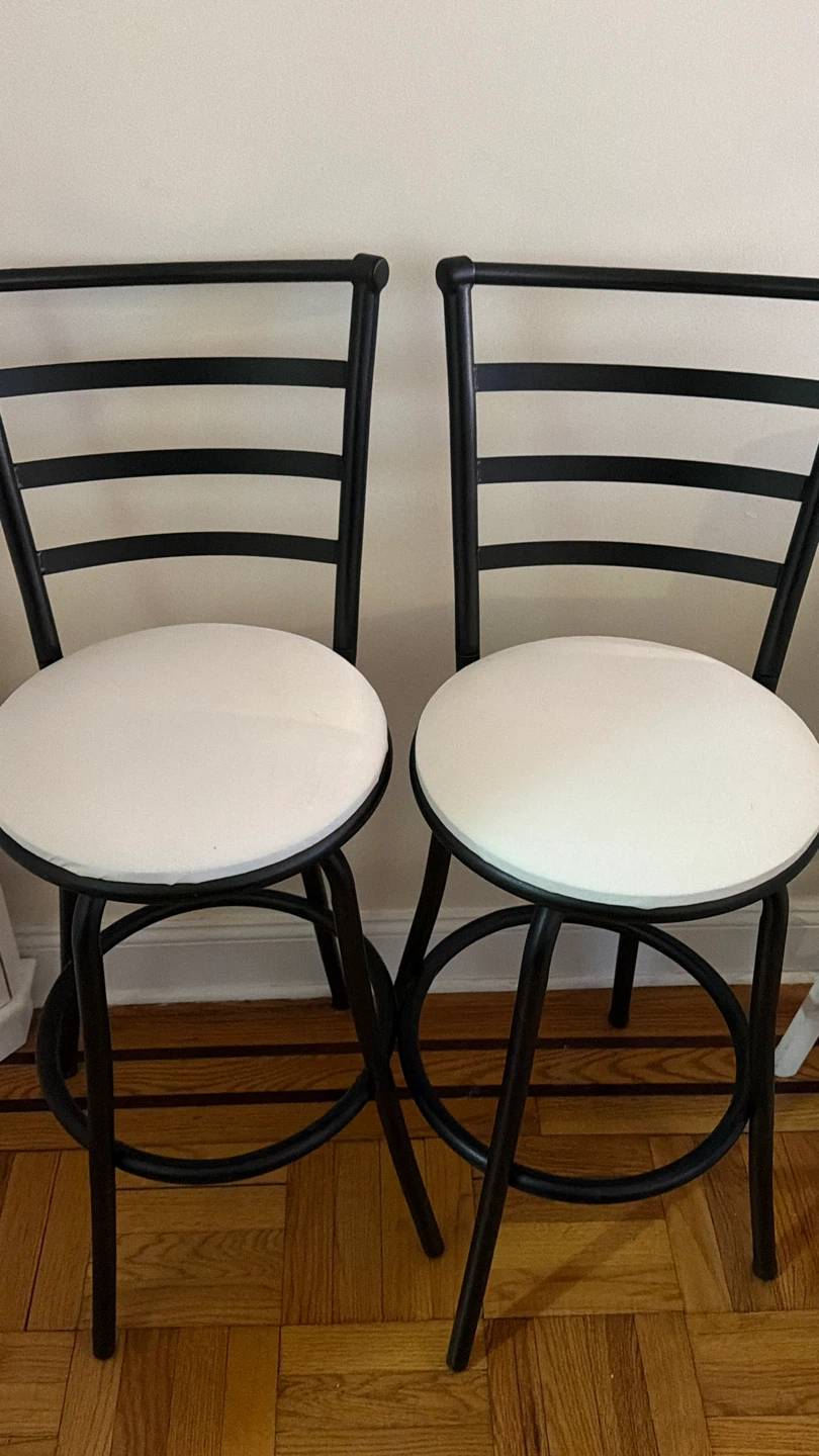 Set of 2 Black Metal Bar Stools - photo 2