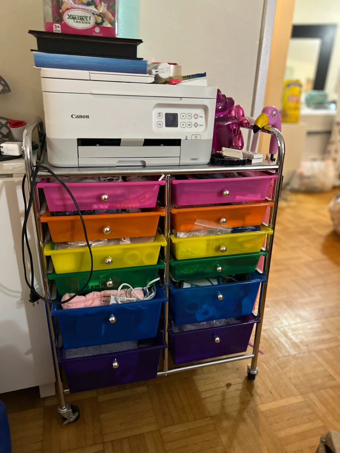 Multicolour 12 Drawer Rolling Cart by Simply Tidy™
