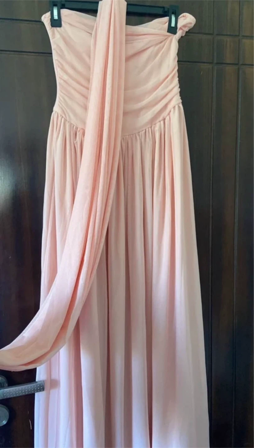 Blush Pink Strapless Maxi Dress - photo 2