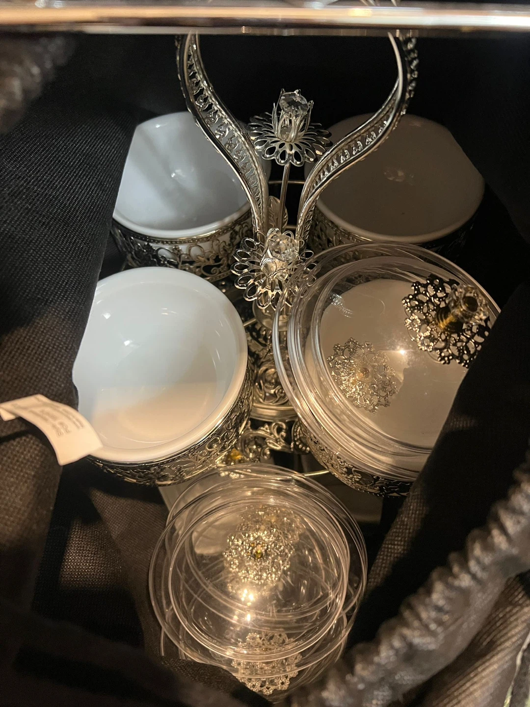 Silver Decorative Condiment Set