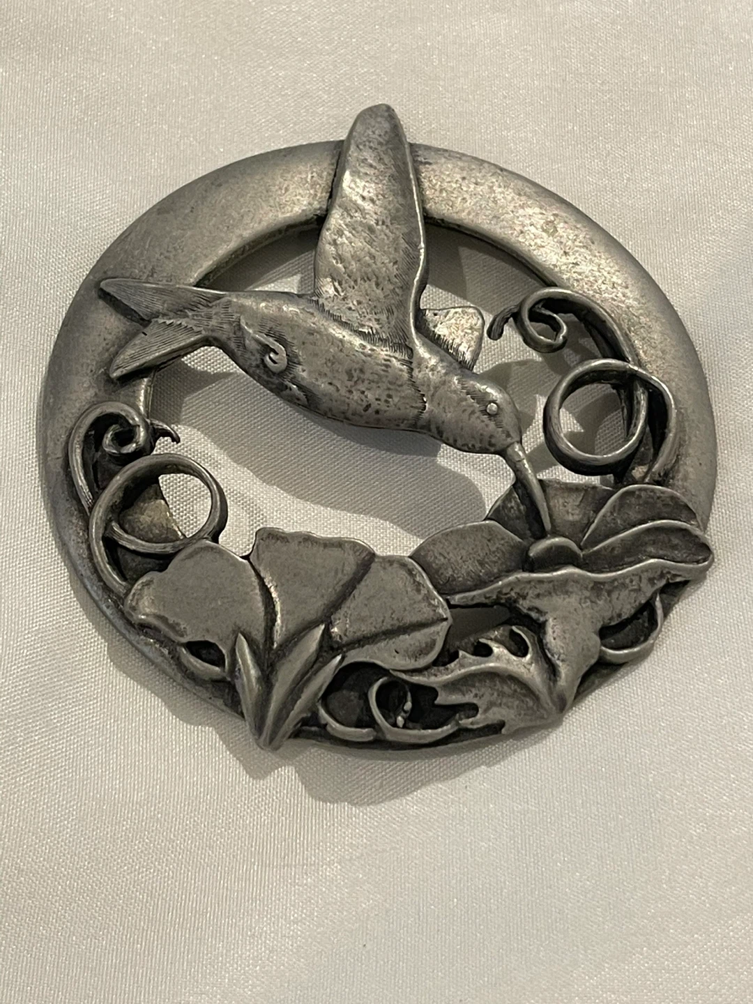 Pewter Hummingbird jar lid