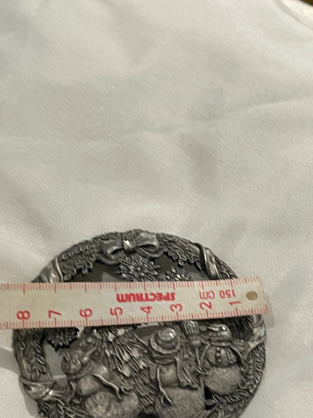 Rawcliffe Pewter 1998 Christmas Snowman Jar Top Lid - photo 3