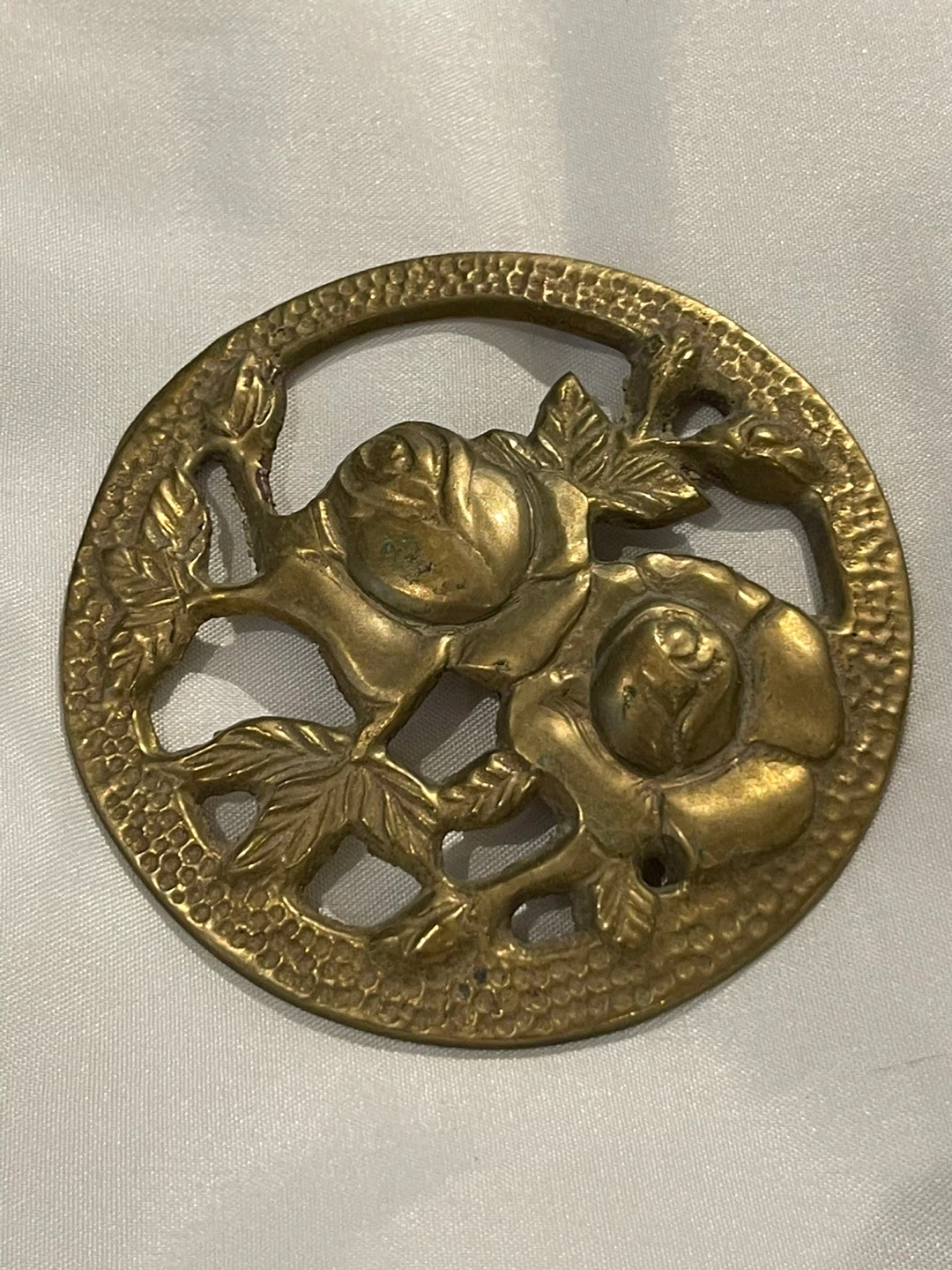 Vintage Brass Rose Floral jar top