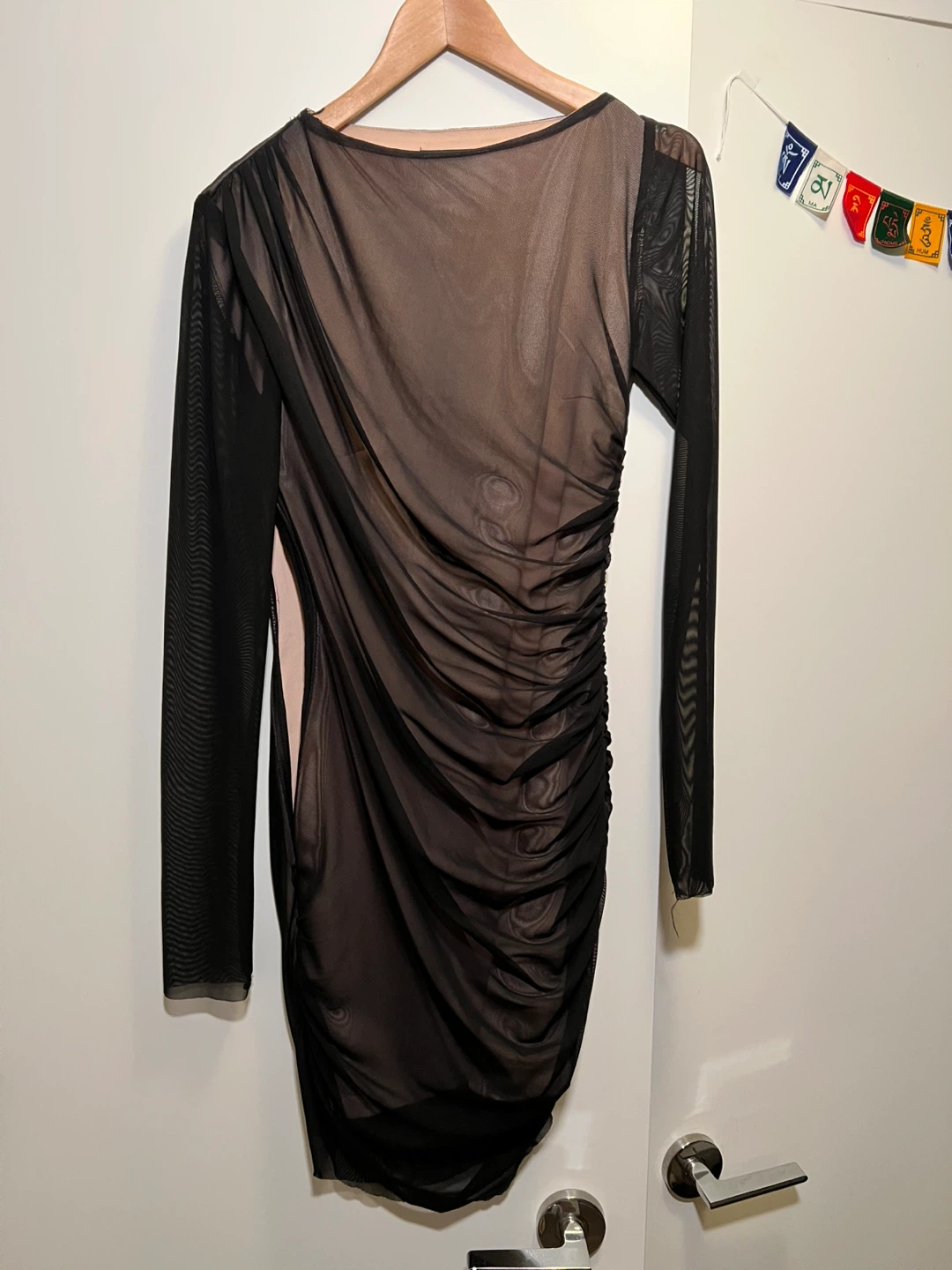 Zara Black Mesh Mini Dress - Size XS