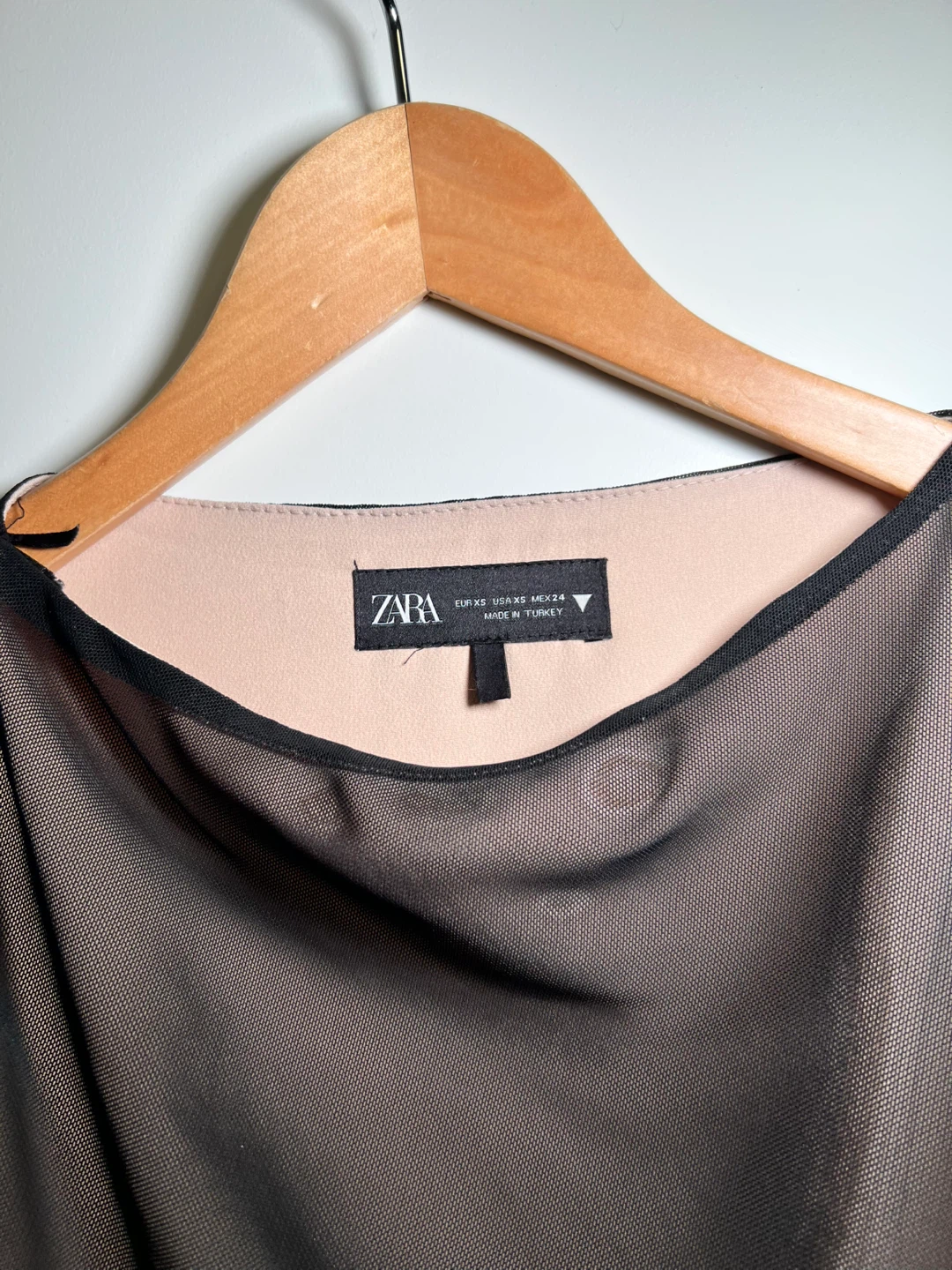 Zara Black Mesh Mini Dress - Size XS - photo 2