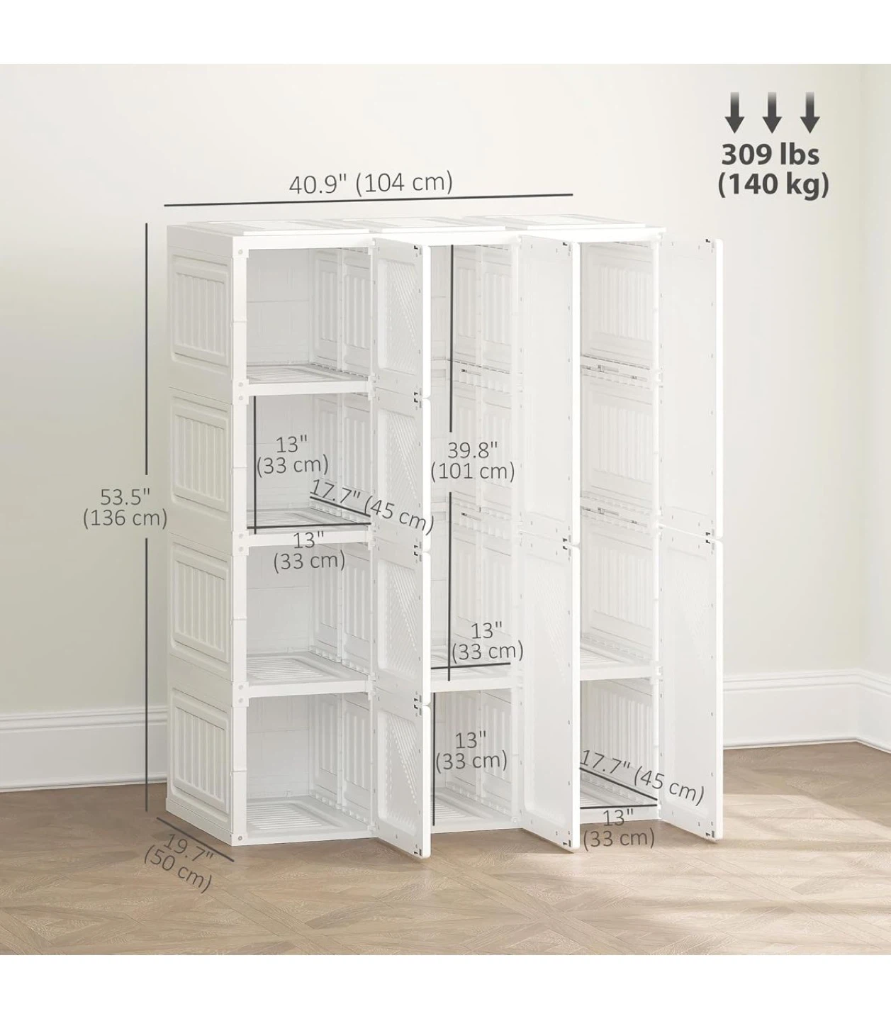 HOMCOM White Portable Closet Wardrobe - photo 4
