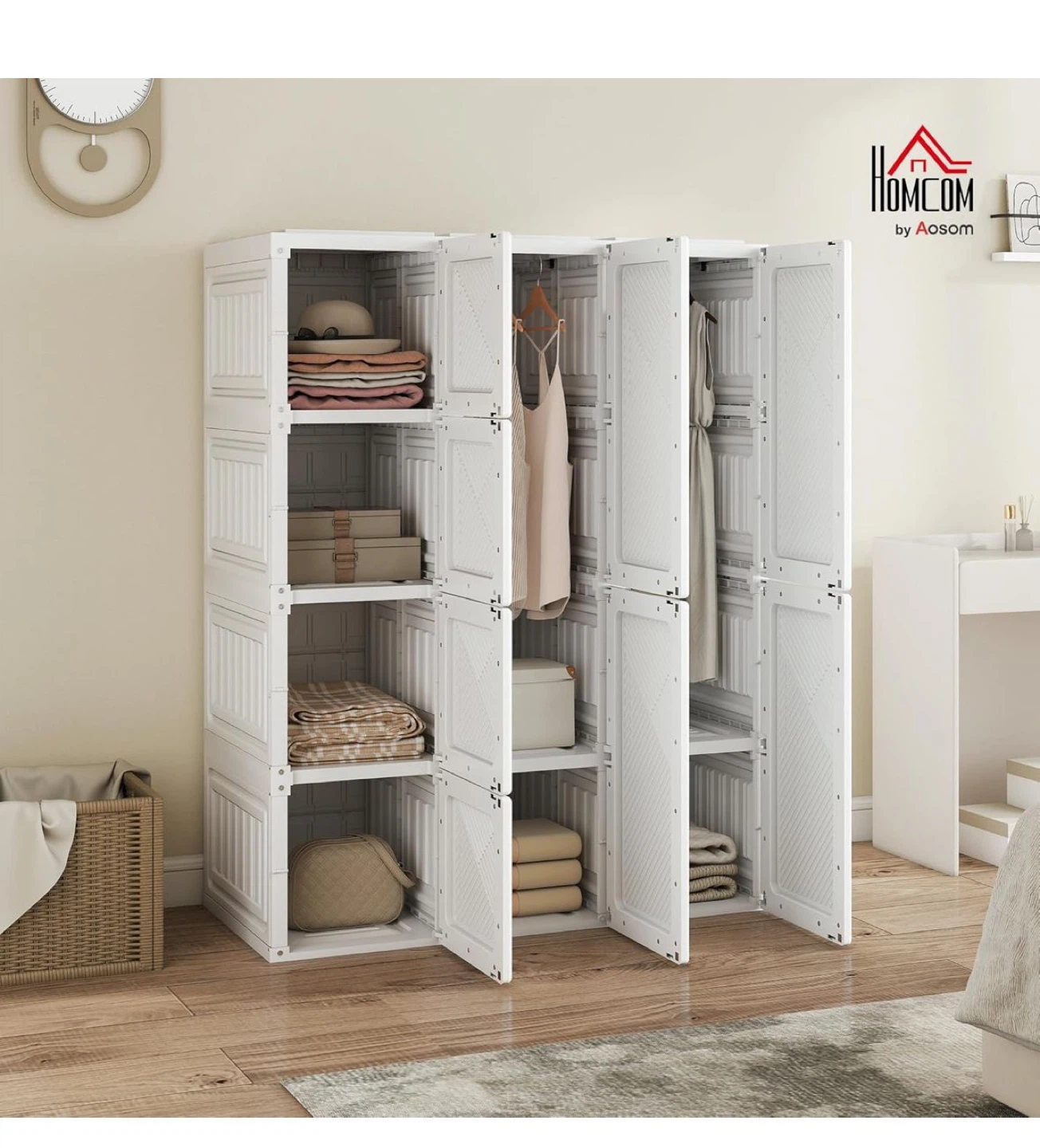 HOMCOM White Portable Closet Wardrobe - photo 5
