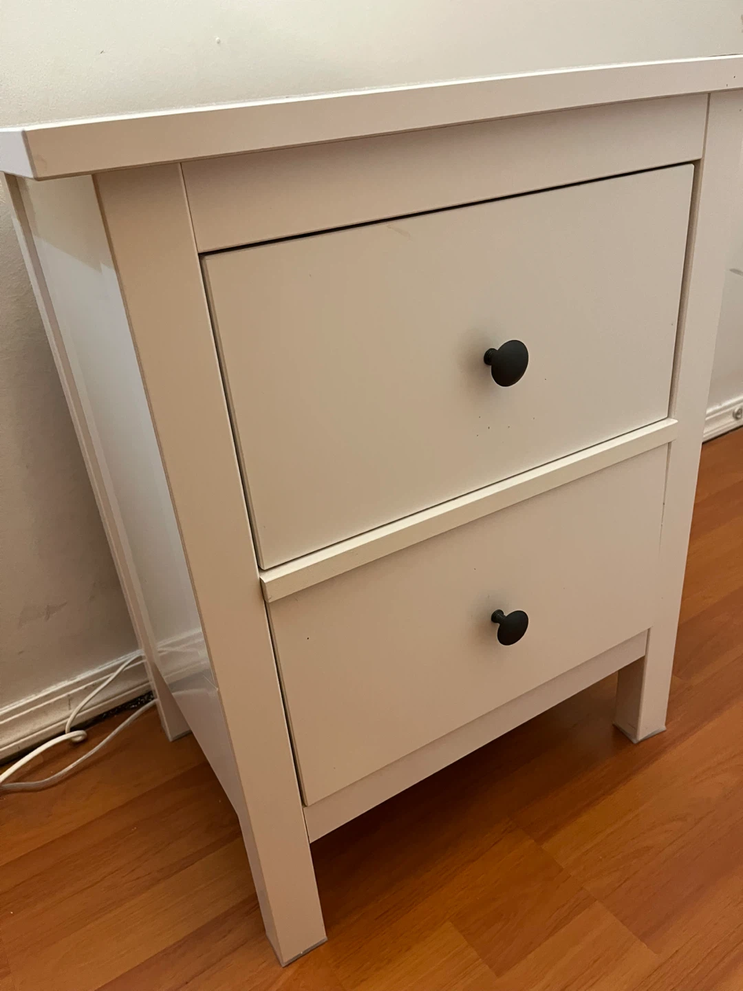 White 2-Drawer Nightstand - photo 3