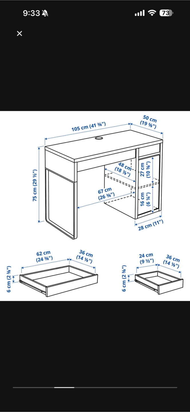 IKEA MICKE White Desk - photo 3