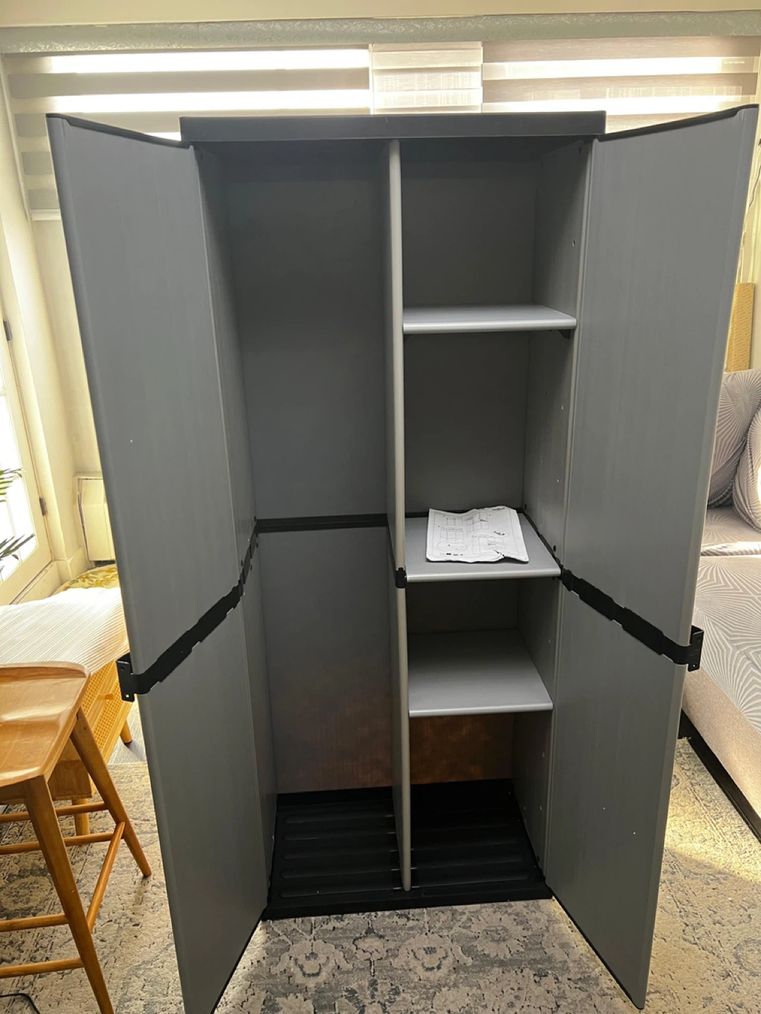 vidaXL Garden Cabinet - Grey & Black - photo 3