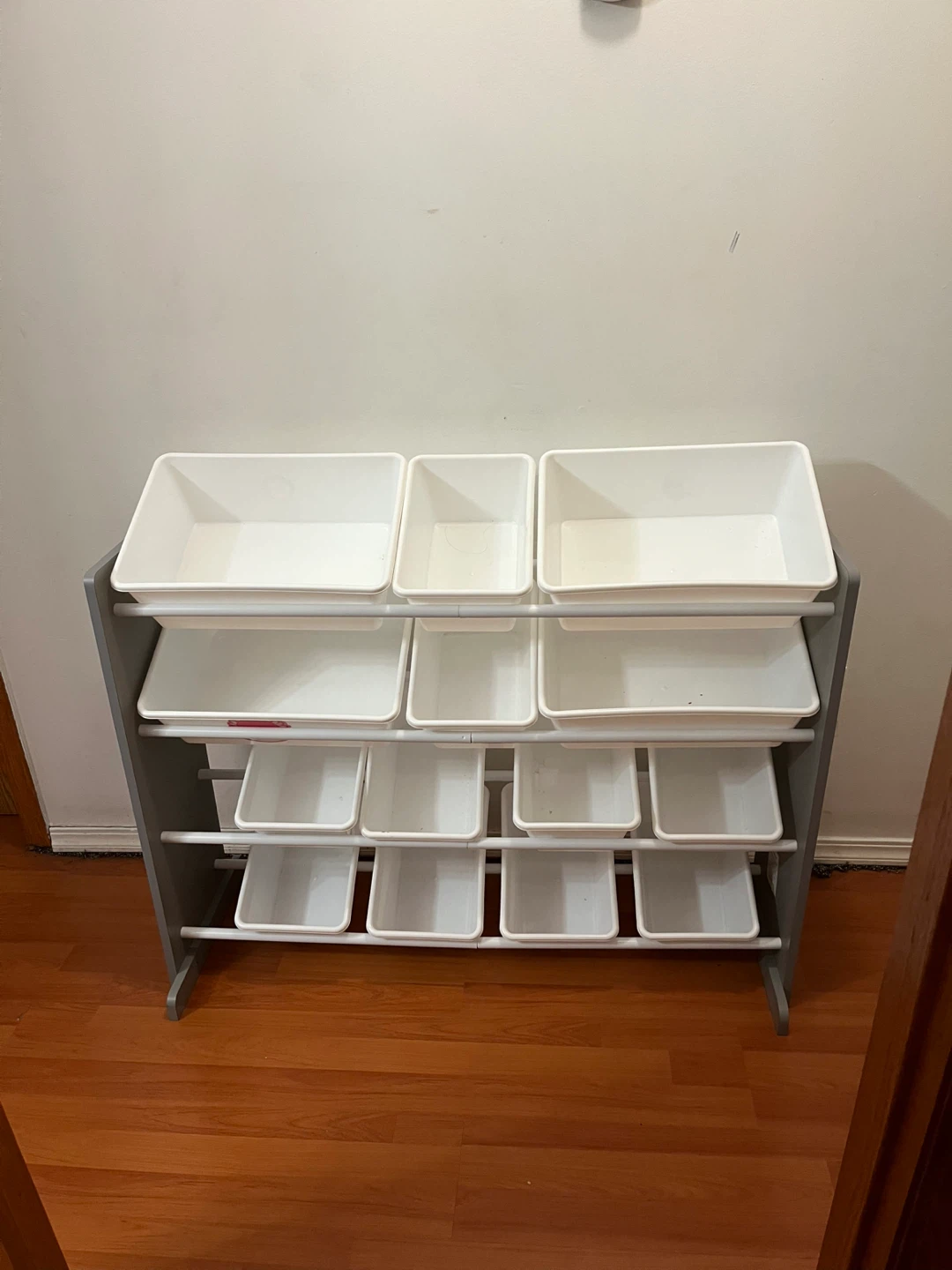 Kids Toy Storage Organizer - Grey & White