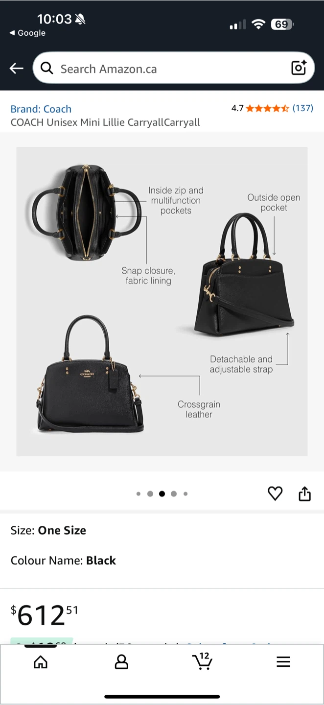 Coach Black Leather Satchel - photo 5
