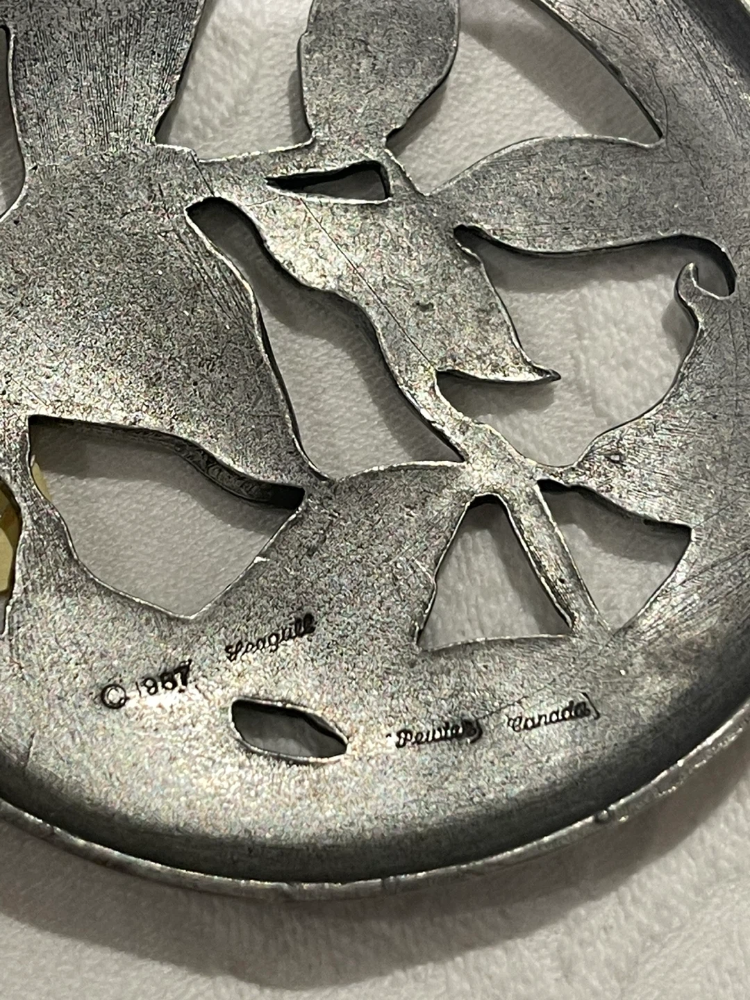 Seagull Pewter Canada Bird jar top  Art - photo 3