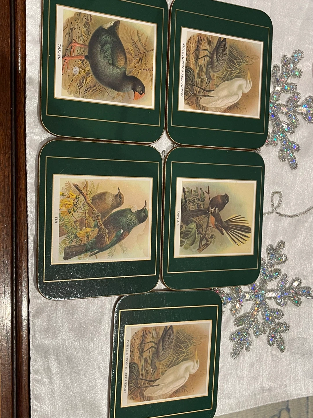 Set of 5 Bird Print Coasters