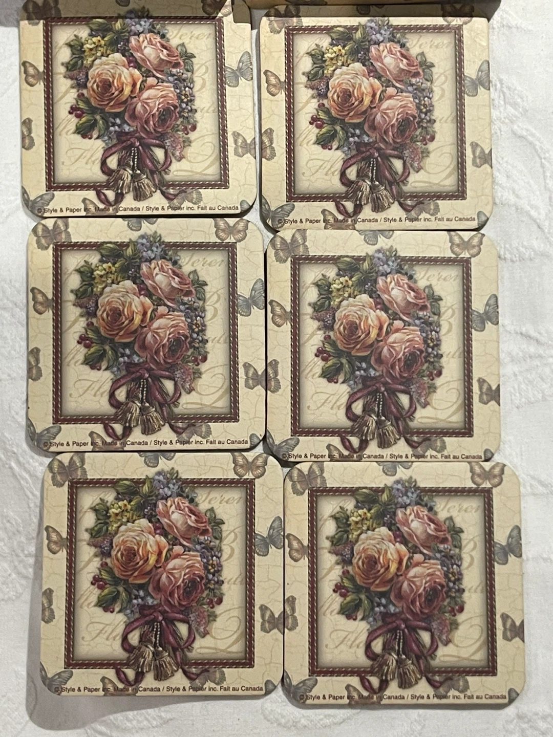 Style & Paper Inc. Floral Coasters (Set of 6)