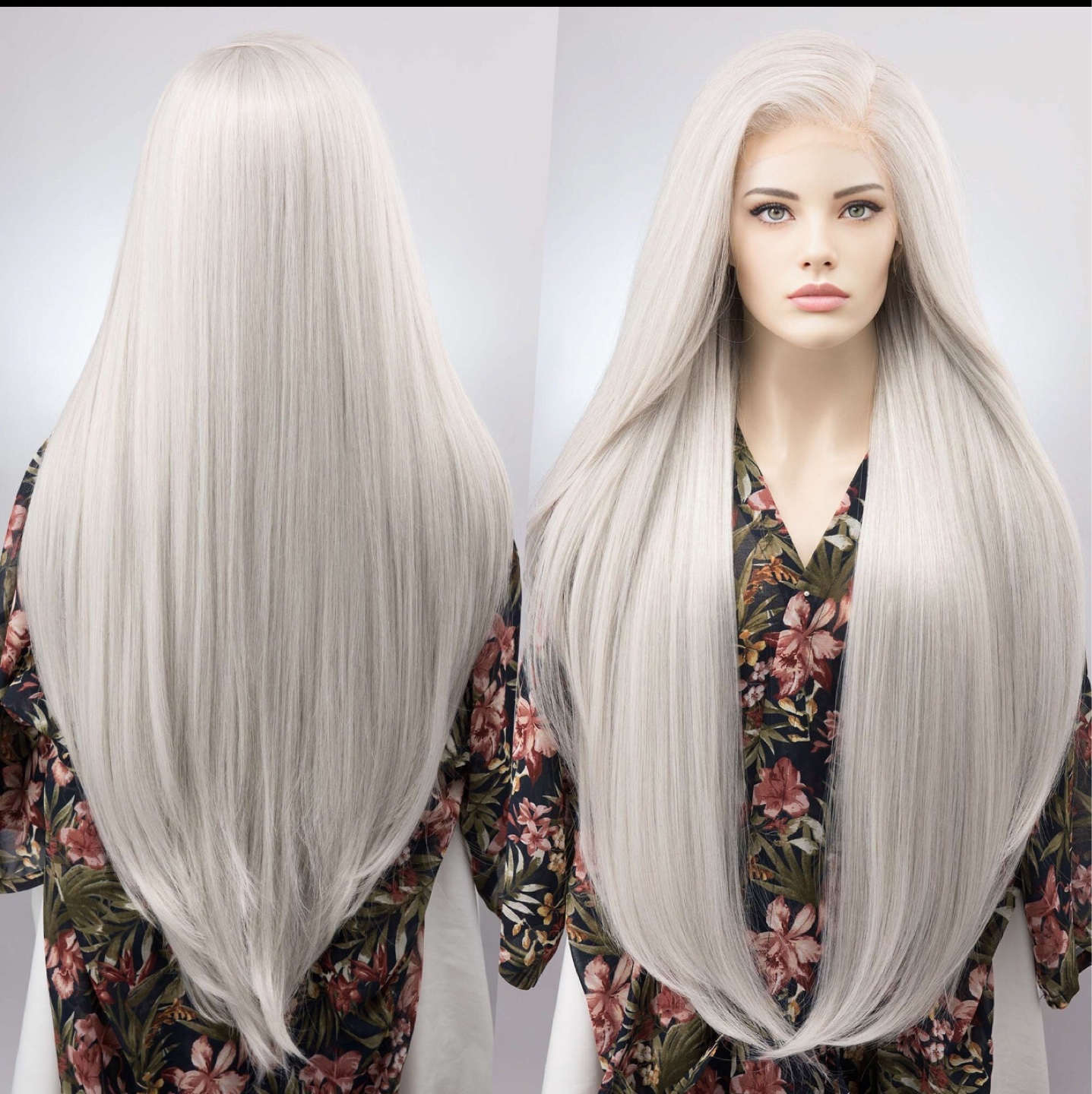 Extra long Icy Silver Lace Front Wig - photo 2