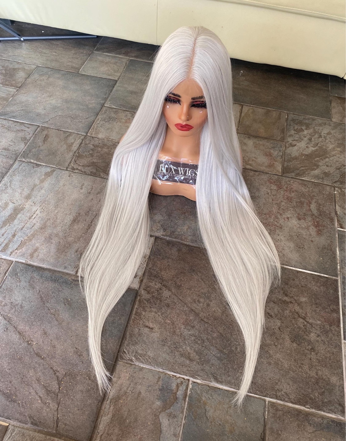 Extra long Icy Silver Lace Front Wig - photo 4