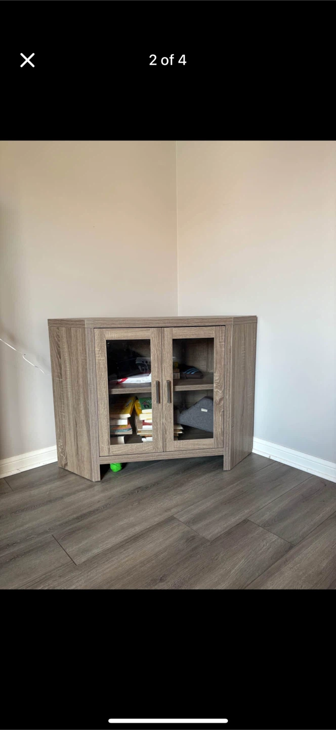 Corner TV Stand with Glass Doors - photo 3