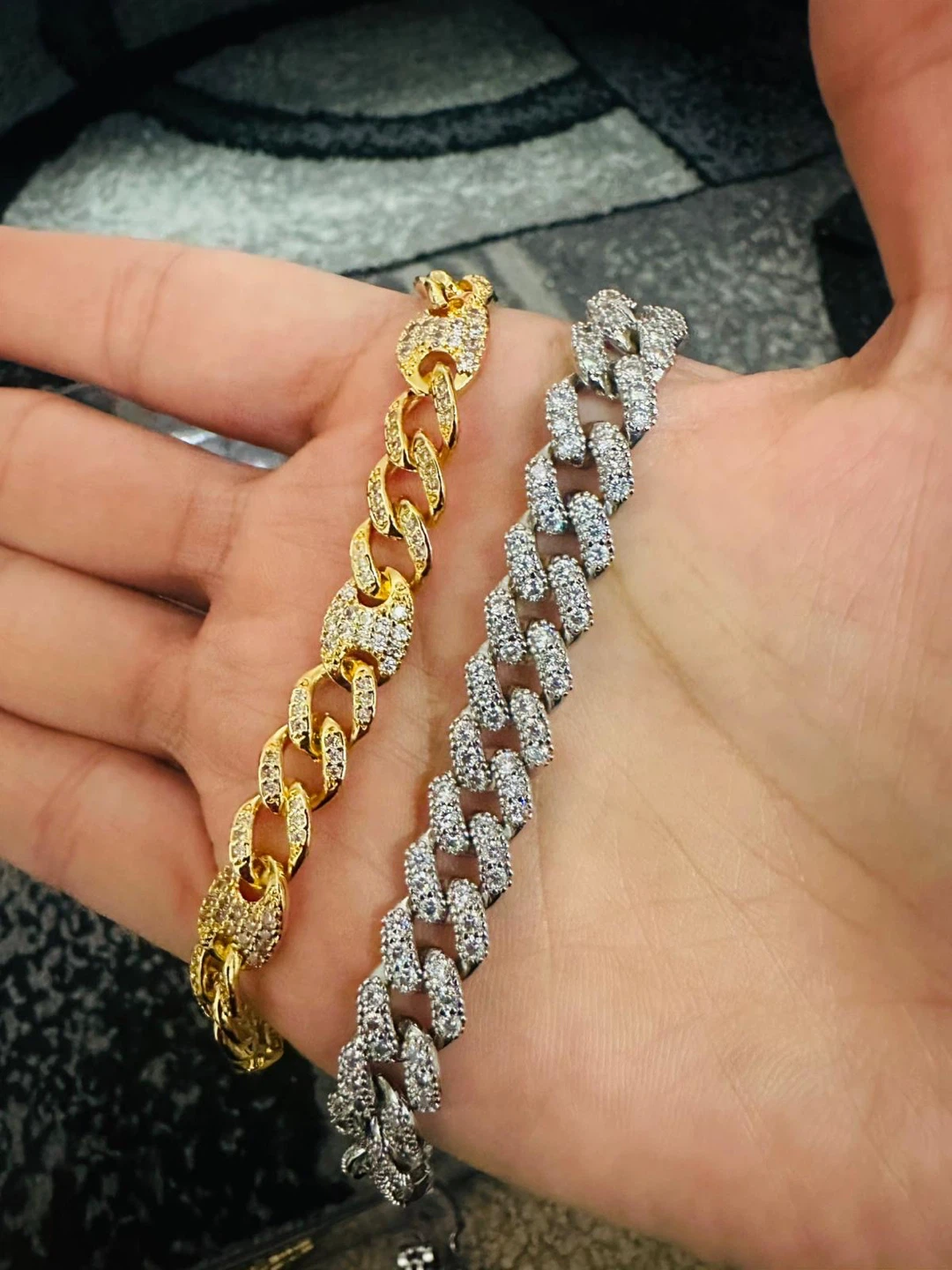 Gold plated & Silver Cuban Link Bracelets