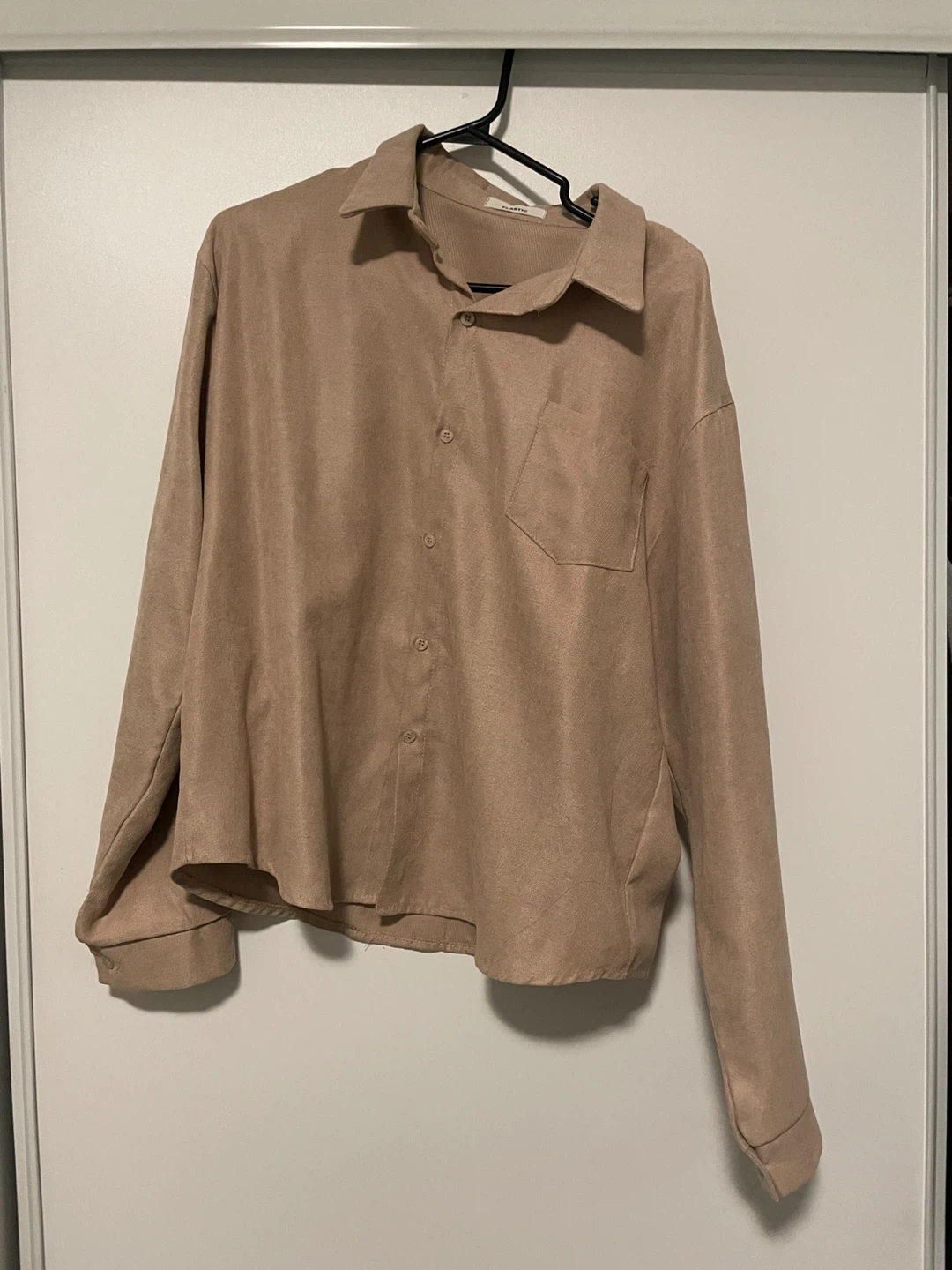 Tan velvet Button-Up Shirt