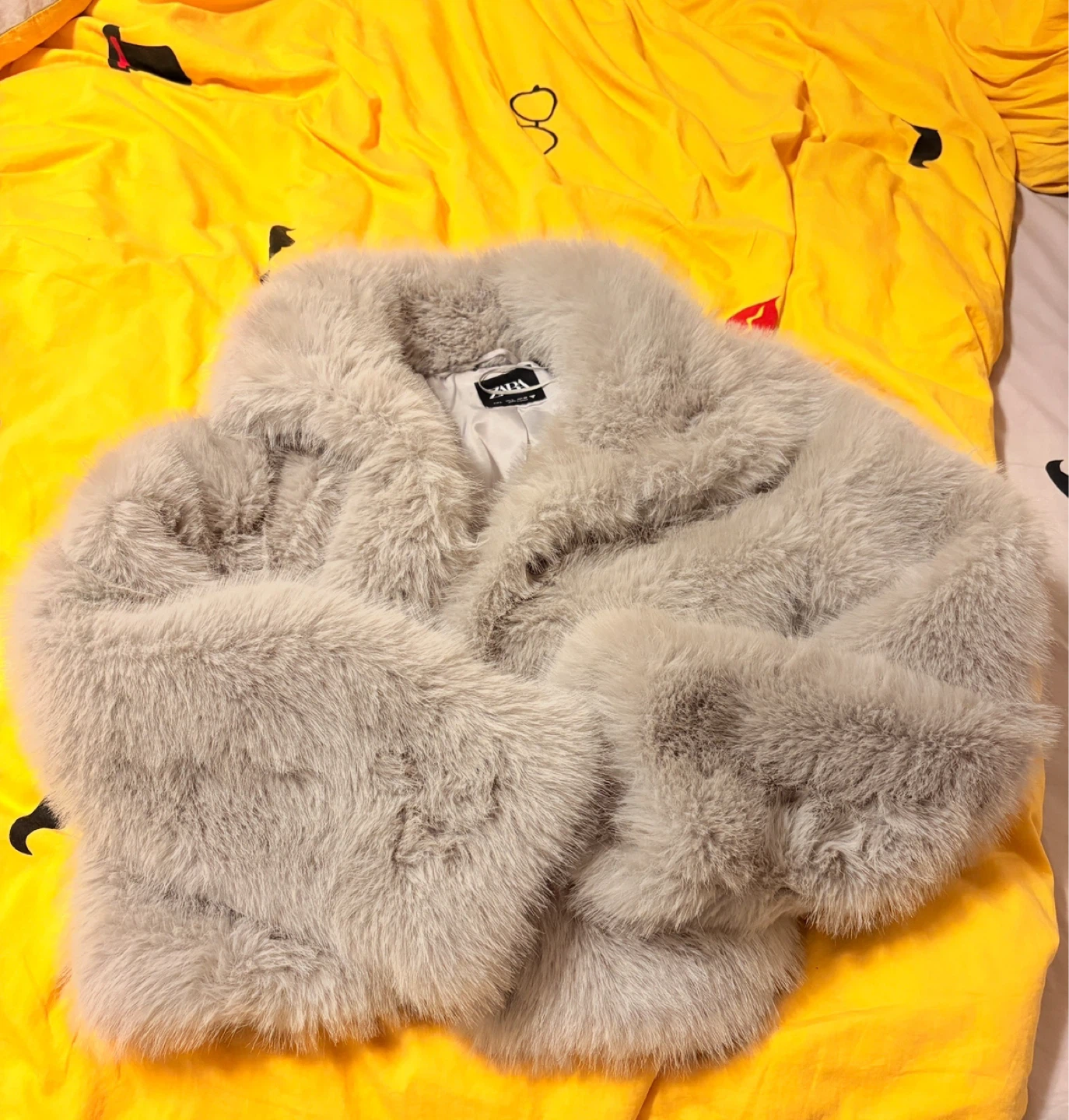 Zara Faux Fur Coat, Size L