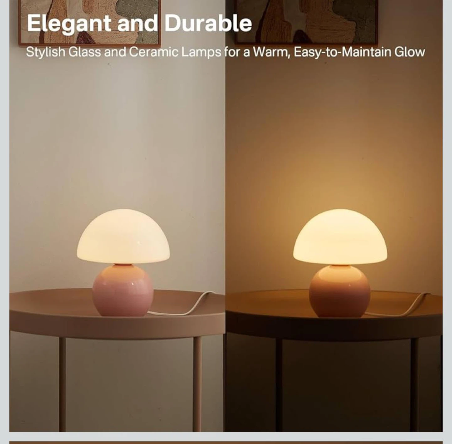 Mushroom Table Lamp - Pink - photo 3