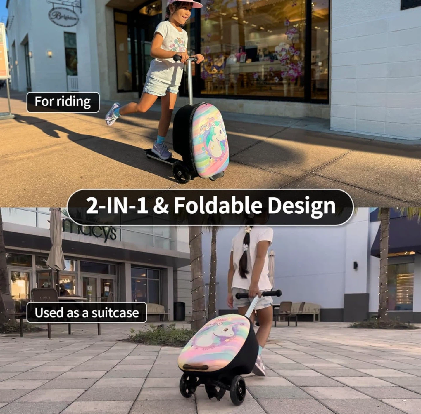 Unicorn 2-in-1 Kids Scooter Suitcase - photo 2