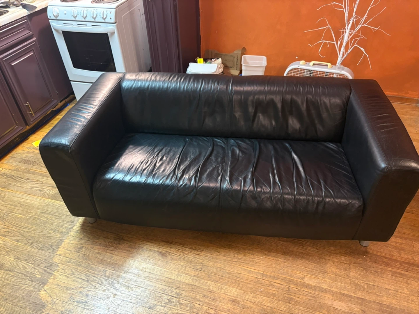 Black Leather Sofa