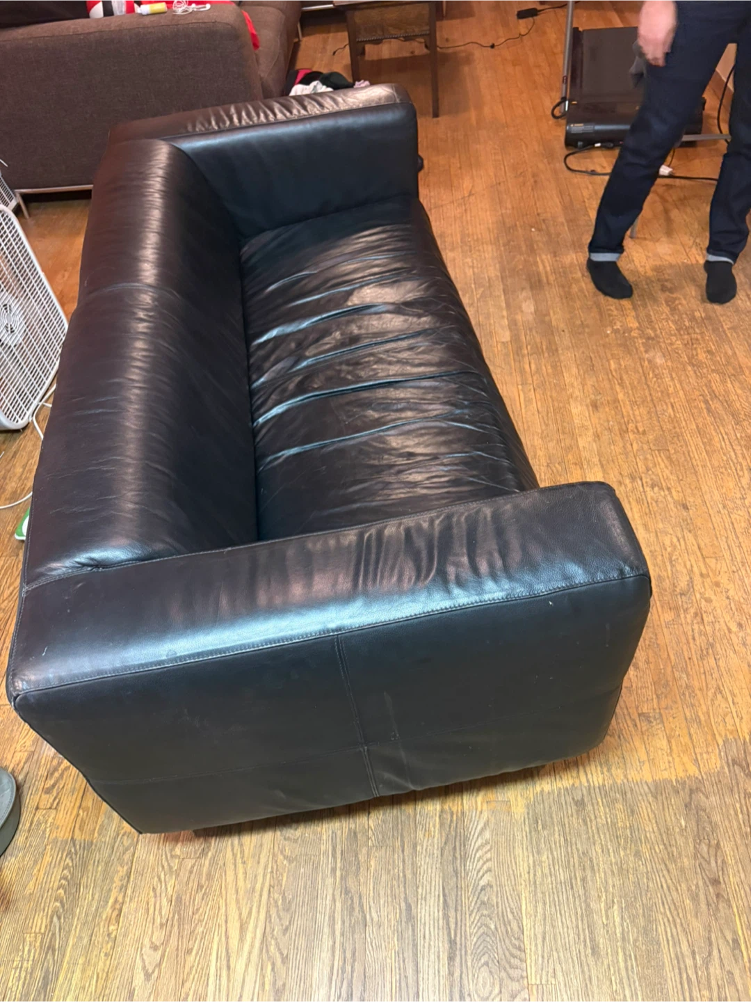 Black Leather Sofa - photo 2