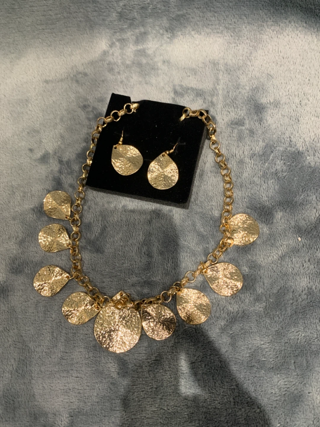 Gold Tone Necklace and Earring Set