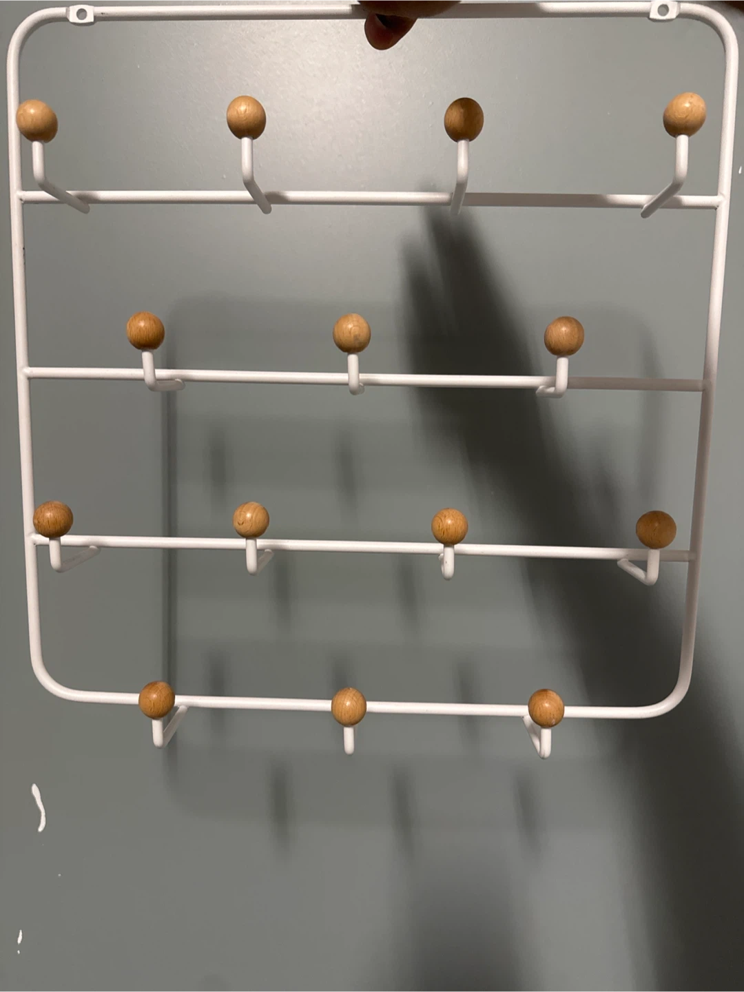 White Metal & Wood Peg Rail