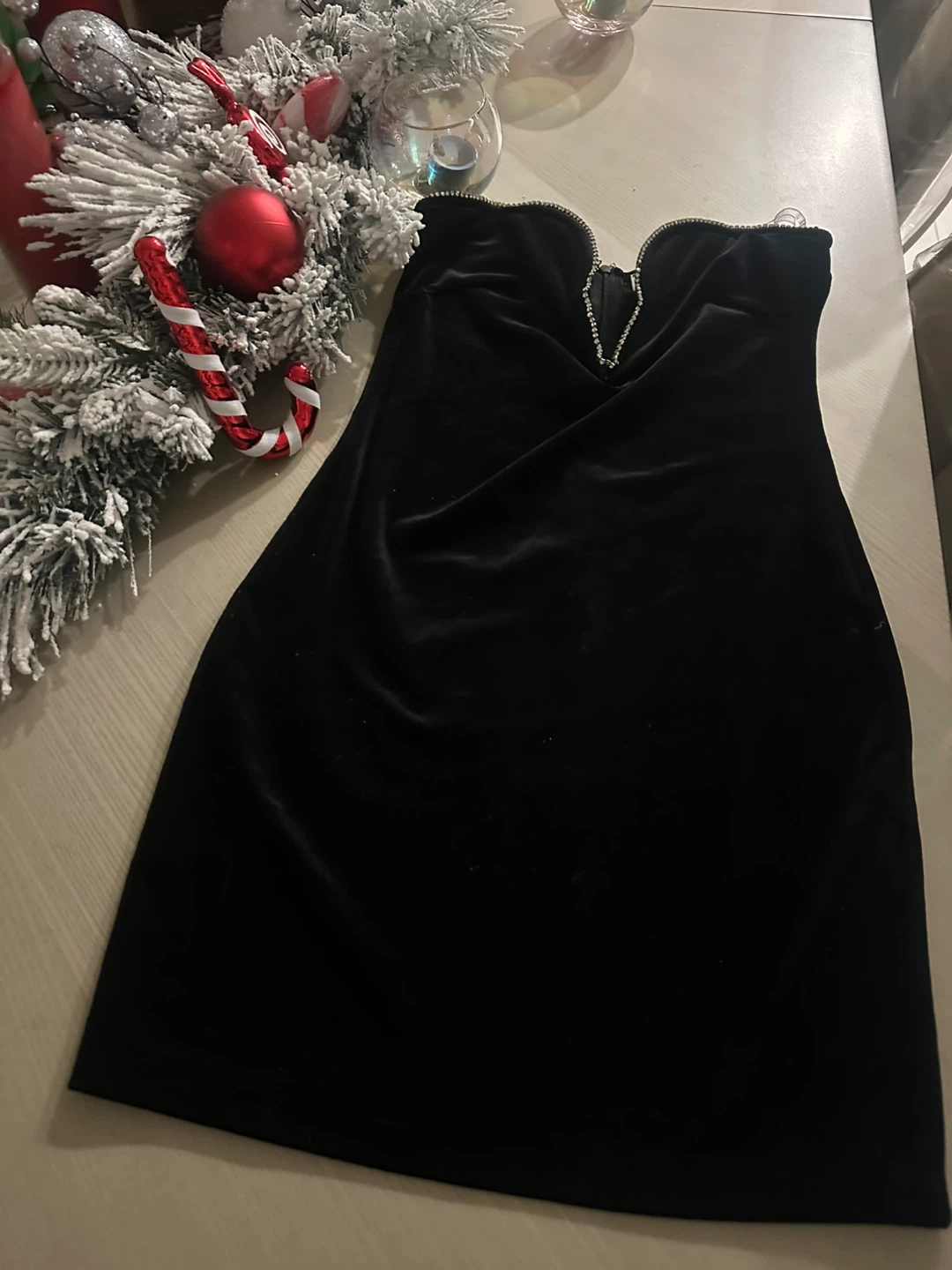Black Velvet Mini Dress
