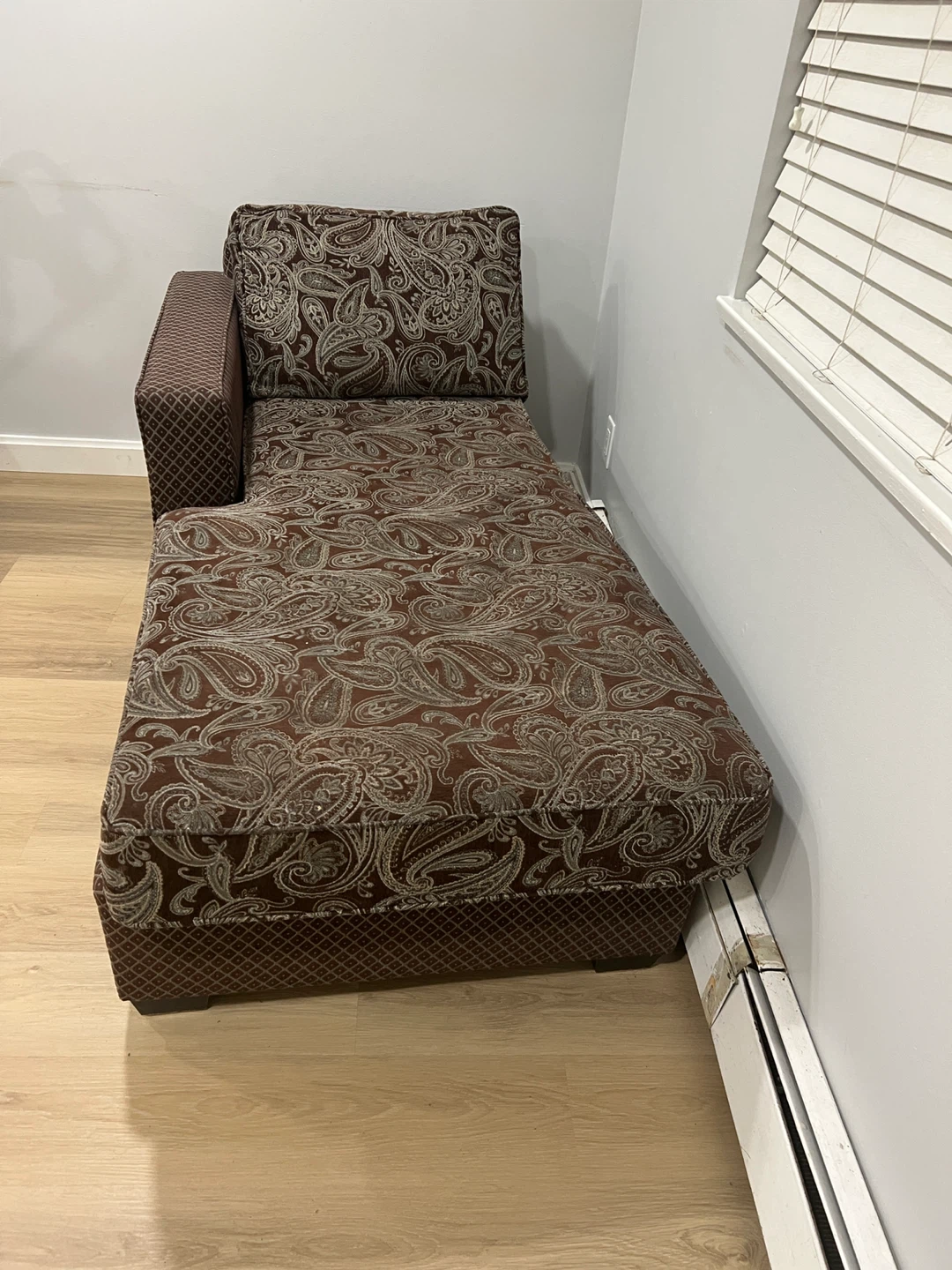 Brown Patterned Chaise Lounge