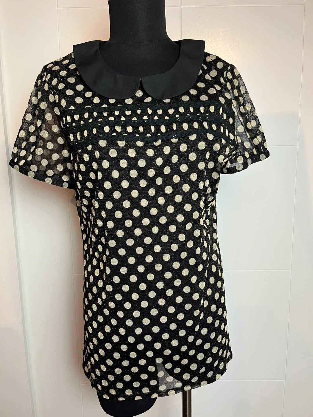 Polka Dot Blouse with Peter Pan Collar