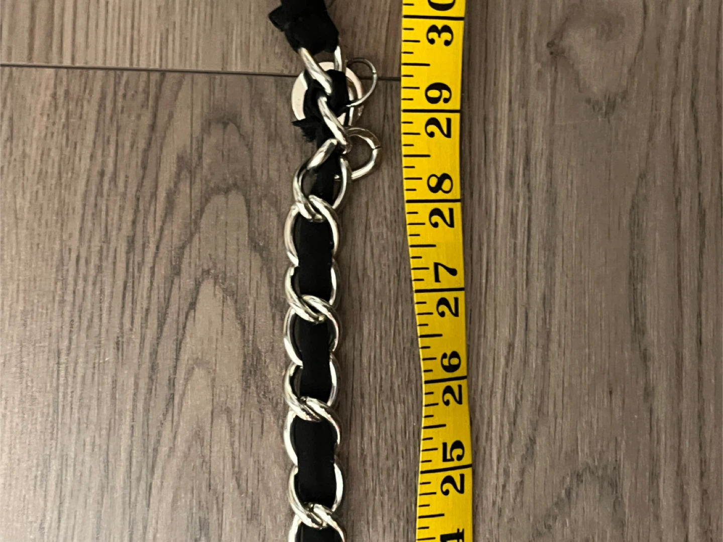 Chain Belt with Black Fabric Detail, 29 inches - photo 3