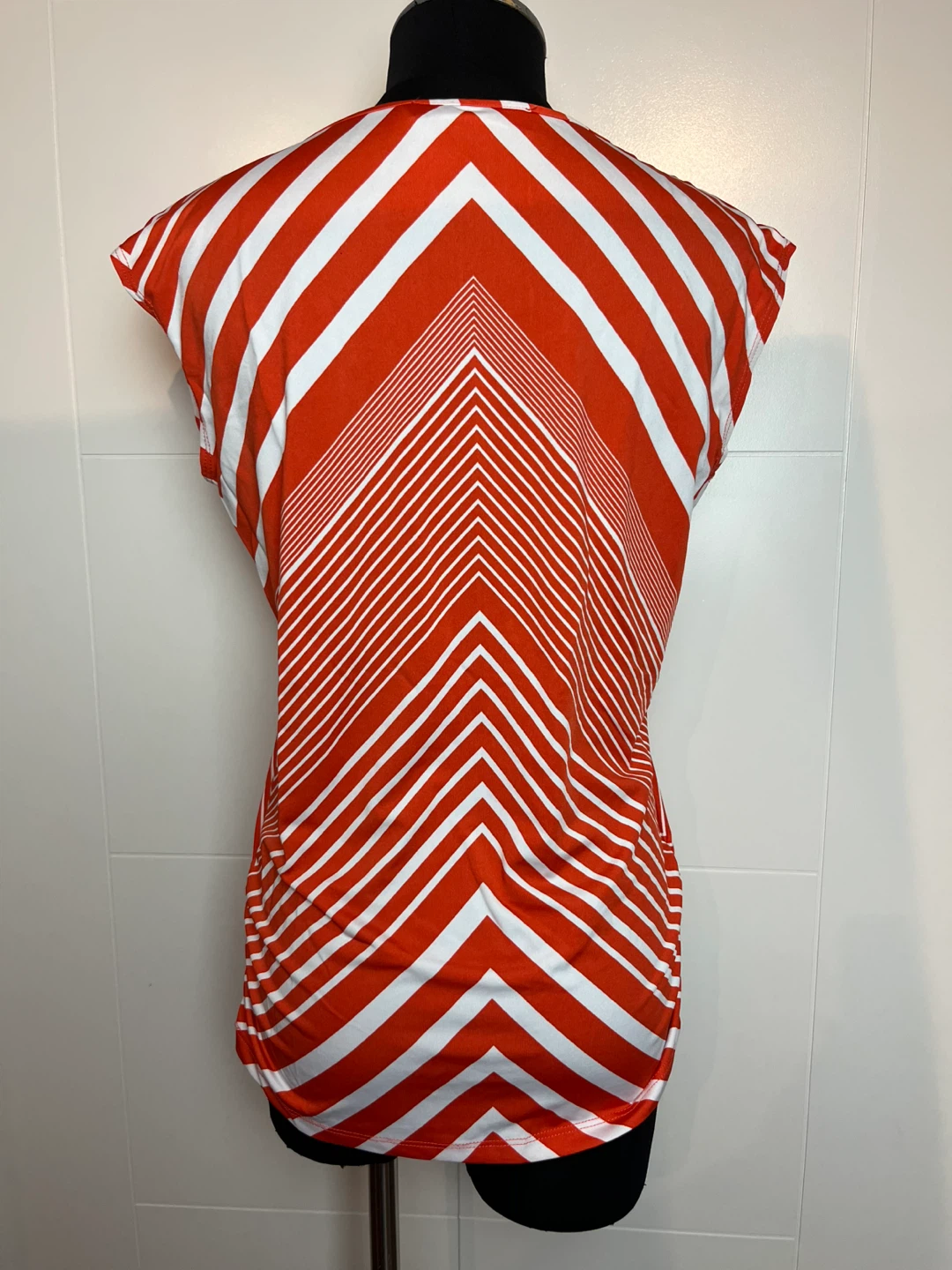Melanie Lyne Orange & White Striped Top XS - photo 2
