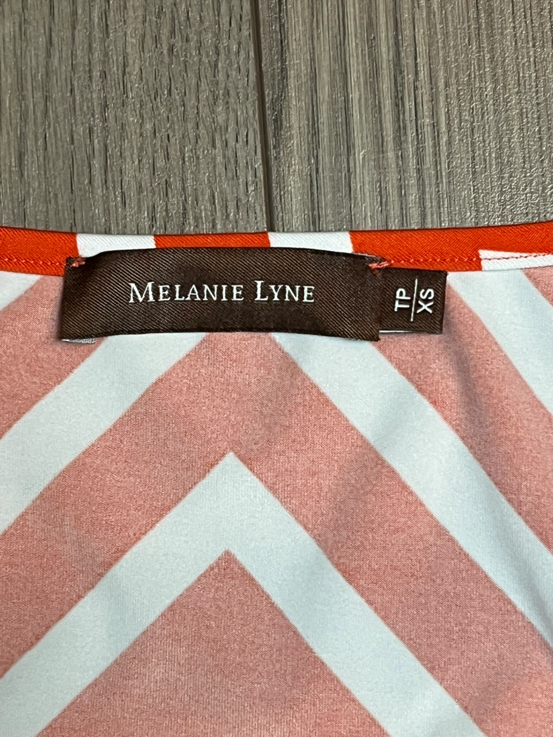 Melanie Lyne Orange & White Striped Top XS - photo 3