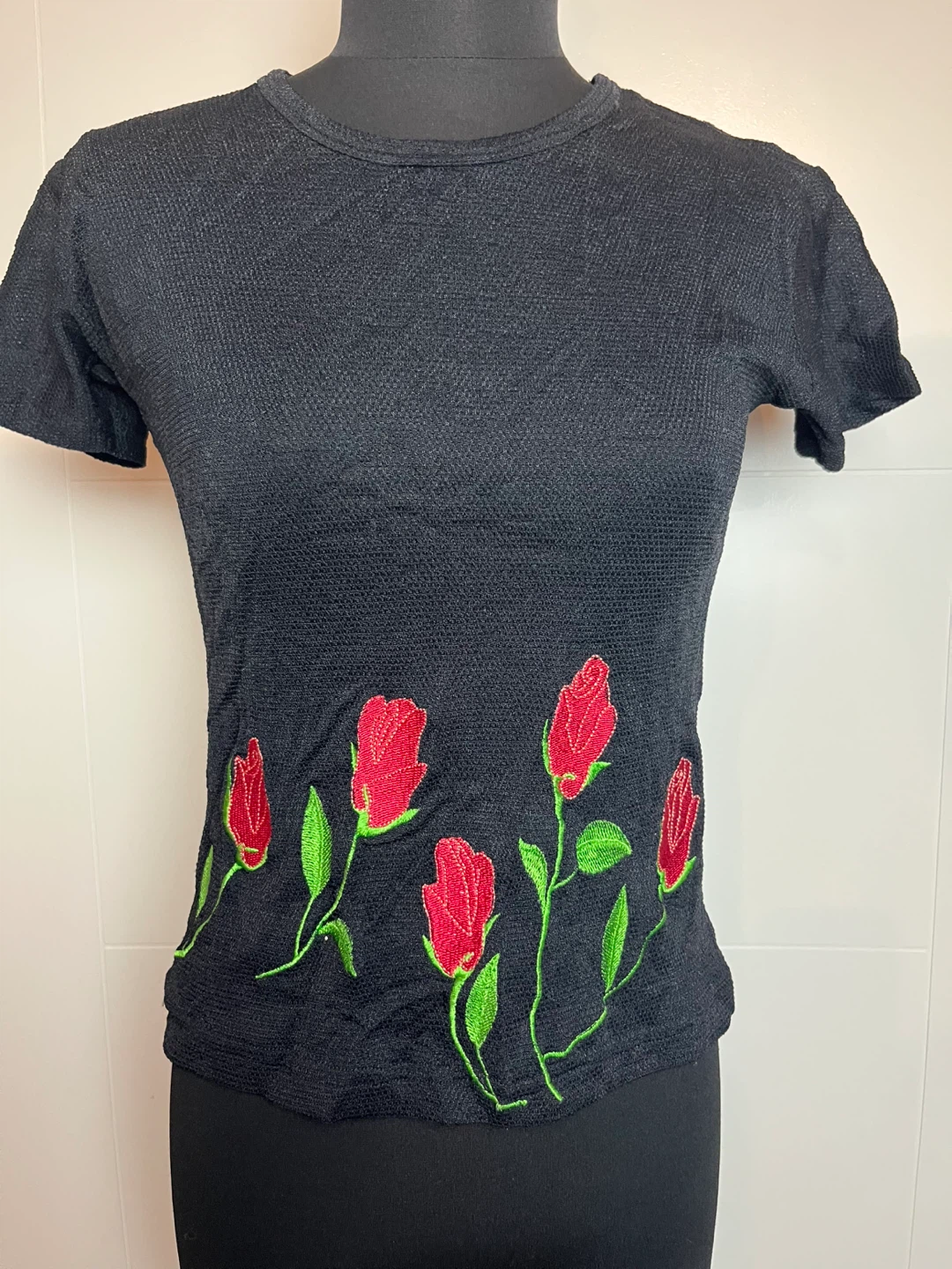 MOMCKS Black Floral T-Shirt