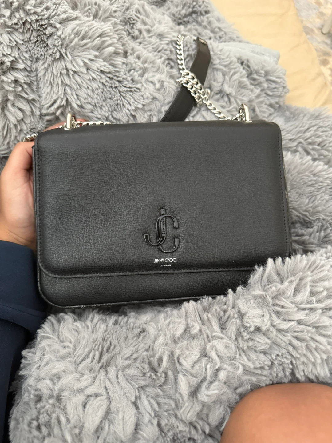 Jimmy Choo Black Leather Crossbody Bag