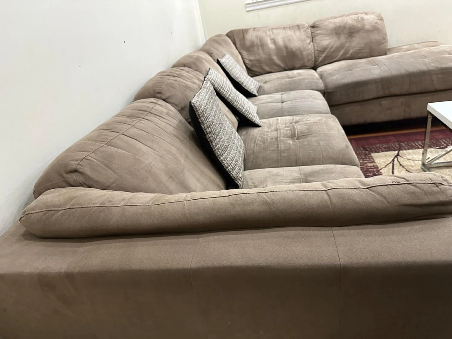 L-shaped Brown Sectional Sofa - photo 2