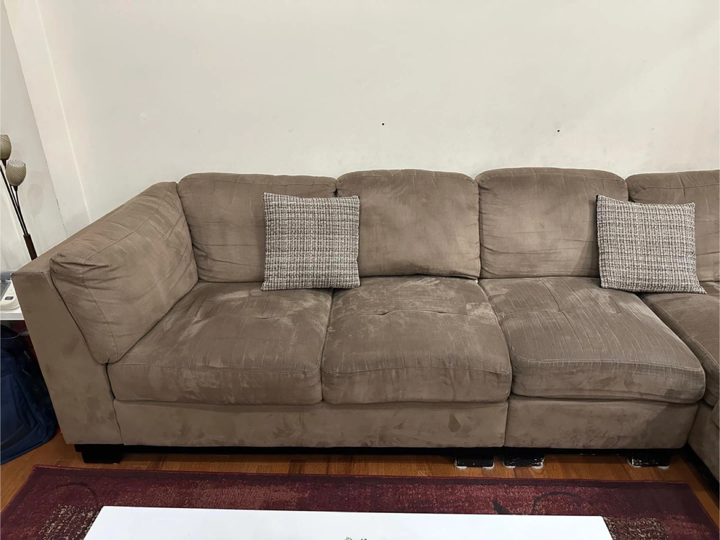 L-shaped Brown Sectional Sofa - photo 3